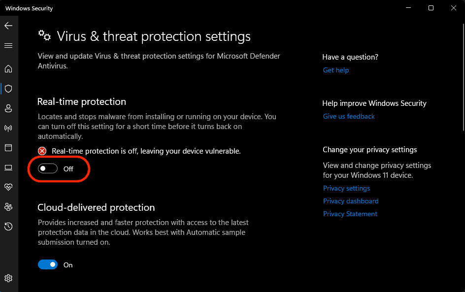 Rainmeter Weather Not Working? Here's How to Fix it 6 Turning-Off-Realtime-Protection