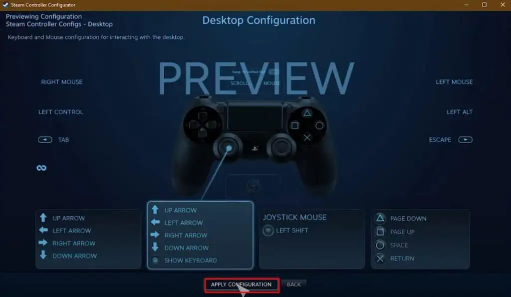 How to Use Controller as Mouse or Keyboard? 8 apply-recommended-desktop-config-1024x595