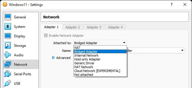 bridged-adapter-virtualbox
