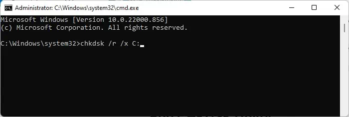 Fix: The Computer Has Rebooted From a Bugcheck 26 chkdsk-r-x-c