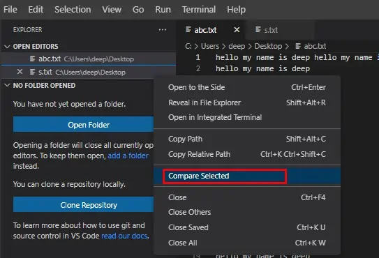 6 Ways How to Compare Files on Your PC 13 compare_files_using_VS_code