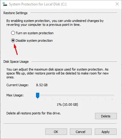 Fix: Microsoft Windows System Protection Background Tasks (SrTasks.exe) High CPU & Disk Usage 20 disable-system-proporties