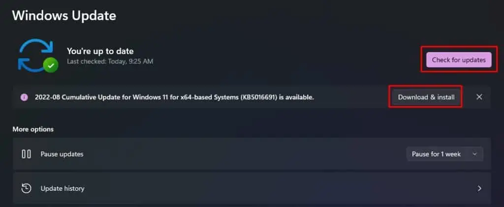 Fix: Your PC Can't Project to Another Screen Try Reinstalling the Driver or Using a Different Video Card 8 download-and-install-updates-1024x421