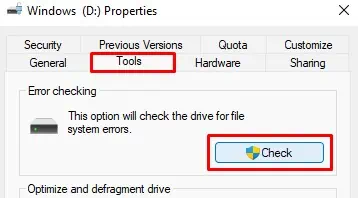 How to Fix a Hard Drive Failure? 14 error-checking-tool