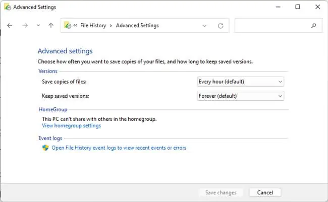 Windows Backup Not Working? Try These Fixes 1 file-history-advanced-settings