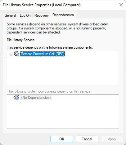 Windows Backup Not Working? Try These Fixes 6 file-history-dependencies