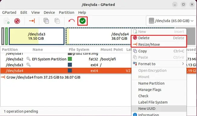 How to Increase VirtualBox Disk Size 14 gparted-resize-delete-partition