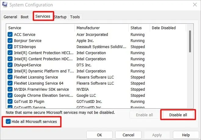 Fix: Microsoft Windows System Protection Background Tasks (SrTasks.exe) High CPU & Disk Usage 30 hide-ms-services