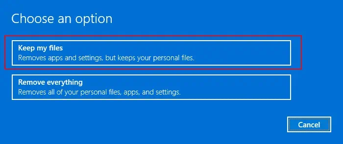Surface Touch Screen Not Working? Try These 7 Fixes 9 keep-my-files-factory-reset