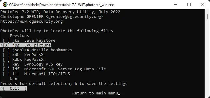 How to Recover Photos from SD Card 10 photorec-file-options-jpg