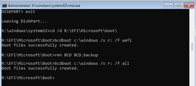Fix: System Cannot Find Any Bootable Devices 28 repair-efi-bootloader-bcdboot