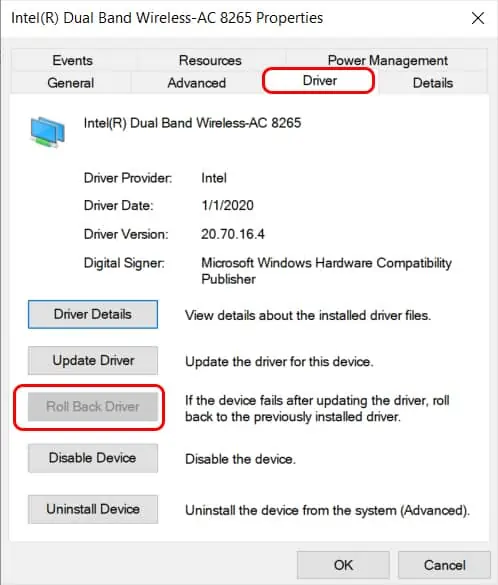 rollback-wifi-driver