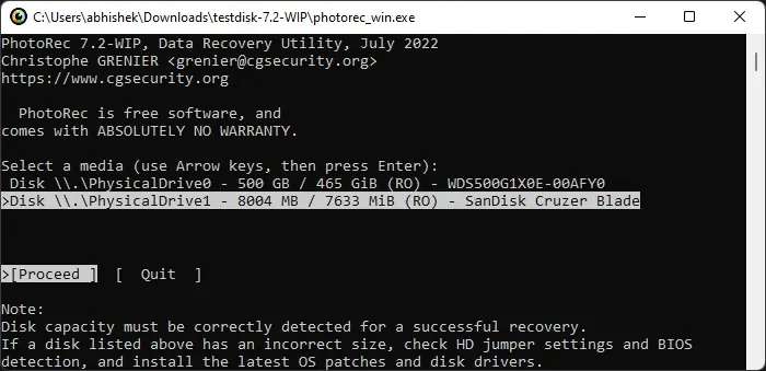 How to Recover Photos from SD Card 8 select-disk-photorec