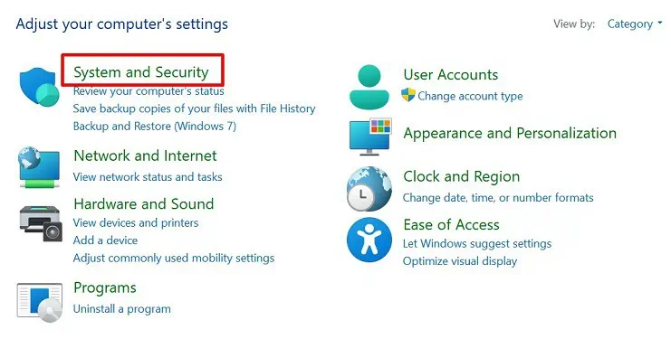 How to Reset Windows Security or Windows Defender - 4 Proven Ways 4 system-and-security-in-control-panel