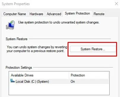 14 Ways to Fix 0x00000050 BSOD Error in Windows 65 system-restore-button-e1661507799985