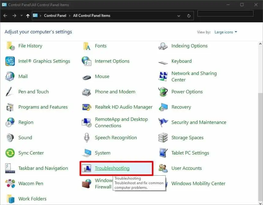 Fix: Microsoft Windows System Protection Background Tasks (SrTasks.exe) High CPU & Disk Usage 17 troubleshooting-in-control-panel