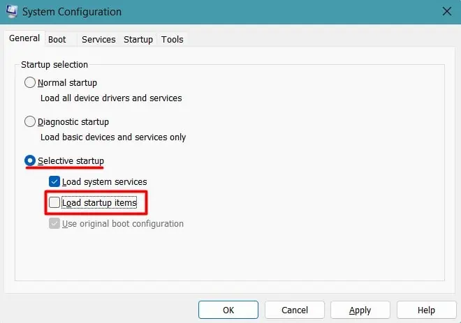8 Ways to Fix Attempted_Write_to_Readonly_Memory BSOD Error 35 uncheck-load-startup-items