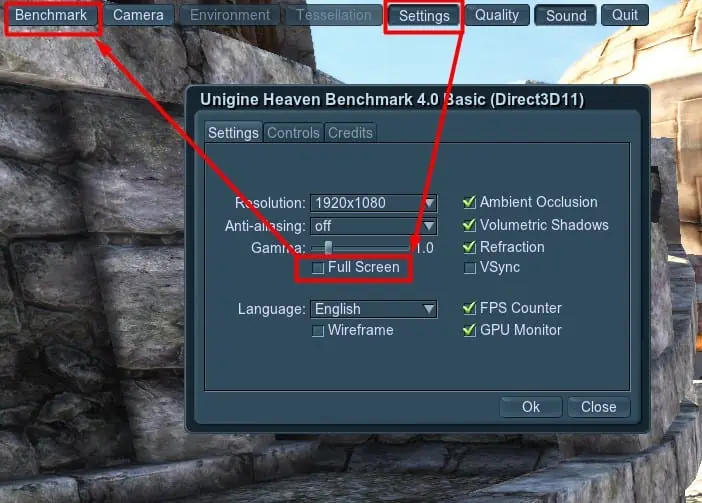 unchecking-full-screen-and-benchmarking
