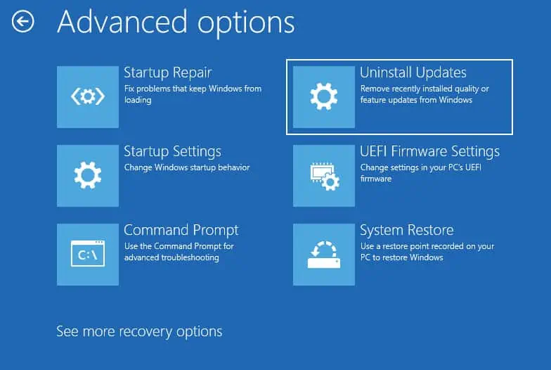 How to Stop Windows Update Crashing Computer 11 uninstall-updates-windows-recovery-environment