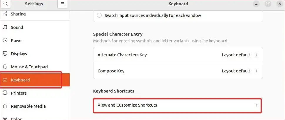 How to Force Quit an App on Linux 20 view-and-customize-shortcut