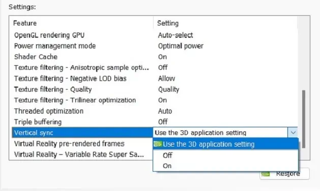 What is VSync? How to Turn It On or Off 13 vsync-option-in-nvidia-control-panel