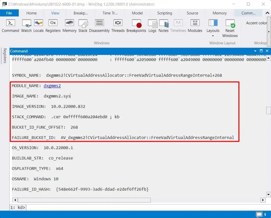 8 Ways to Fix Attempted_Write_to_Readonly_Memory BSOD Error 31 windbg-module-name-1024x826