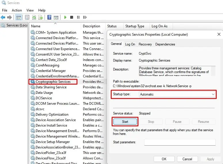 Service Registration is Missing or Corrupt - How to Fix it? 16 Cryptographic-service