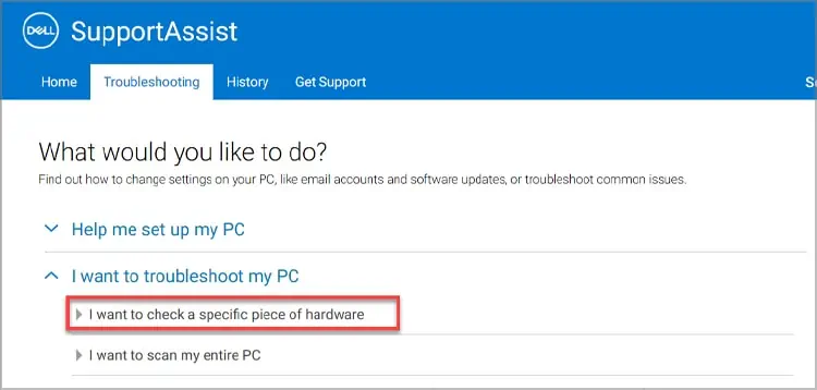 Dell-SupportAssist-Check-Specific-Driver