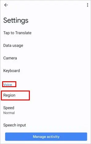 How to Change Voice on Google Translate? 3 Google-translate-Anroid-Voice-Region