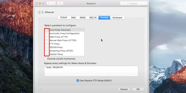 MacDisableProxy2