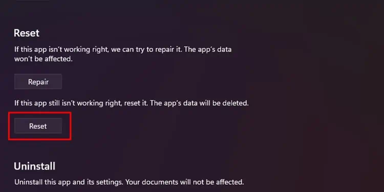 Teams Camera Not Working? Try These Fixes 30 ResetAppWindows