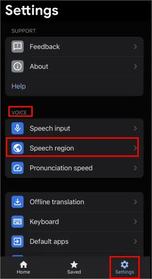 How to Change Voice on Google Translate? 4 Speech-region-Google-Translate-app-iPhone