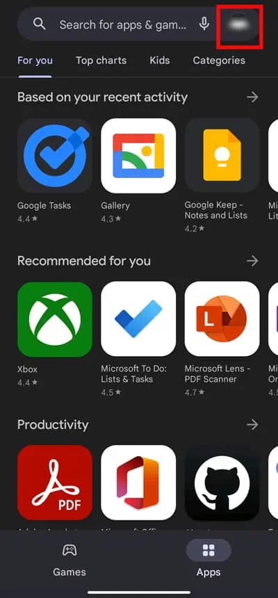 How to See Recently Deleted Apps? 16 Tap-on-your-profile-at-the-top-right