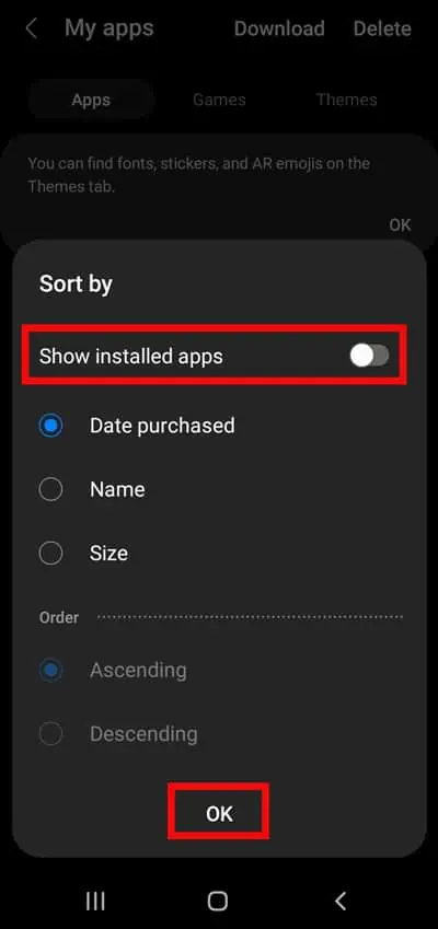How to See Recently Deleted Apps? 24 Toggle-off-the-installed-apps-and-Hit-OK