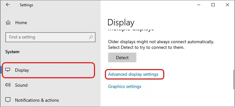 How to Use a Laptop as a Monitor for Xbox One? 7 Windows-Settings-Display-Advanced