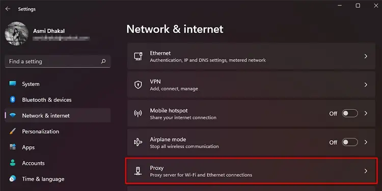 WindowsDisableProxy
