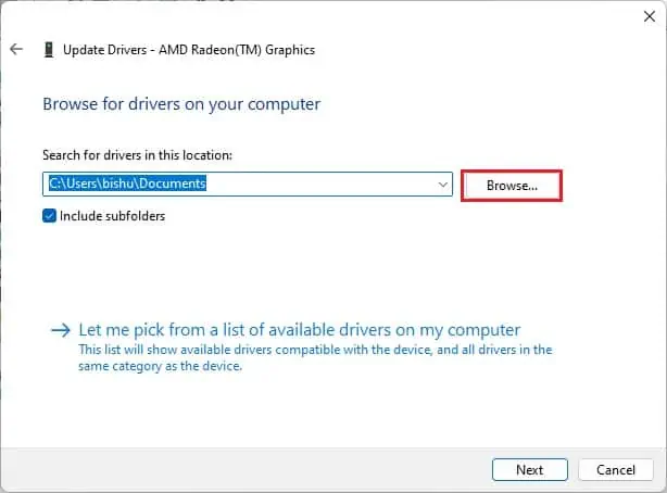 11 Ways to Fix Black Screen on HP Laptop 42 browse-for-drivers