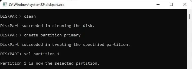 How to Format Hard Drive from Command Prompt 19 clean-create-partition-primary