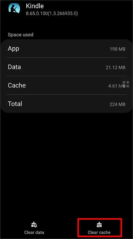 Kindle App Not Working? Try These 7 Fixes 21 clear-cache-option-3