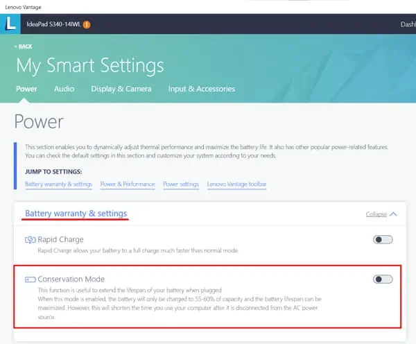 How to Limit Battery Charge on Your Laptop? 26 conservation-mode