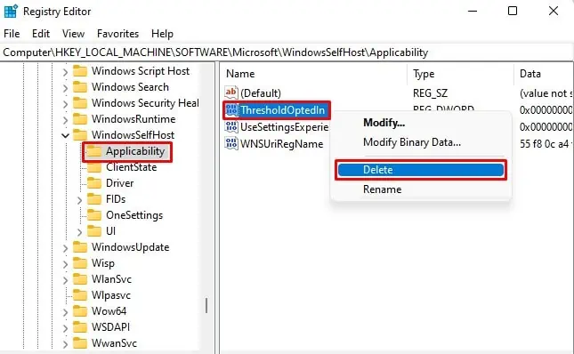 Service Registration is Missing or Corrupt - How to Fix it? 18 delete-thresholdoptedin