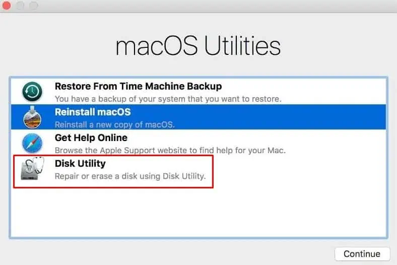 6 Ways to Fix “An Error Occurred While Preparing the Installation” on Mac 23 disk-utility-2