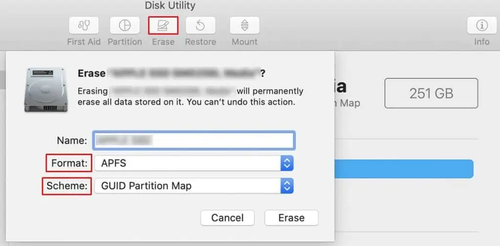 6 Ways to Fix “An Error Occurred While Preparing the Installation” on Mac 24 erase-disk-1024x504