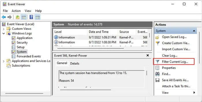 How To Fix External Hard Drive I/O Device Error In Windows 5 event-viewer-filter-current-logs