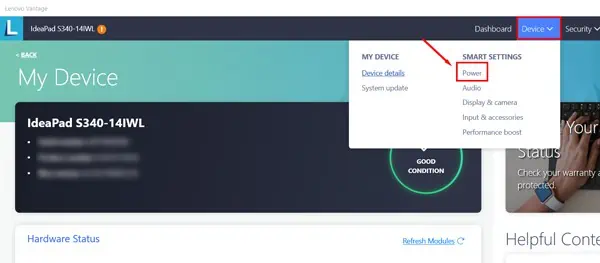 How to Limit Battery Charge on Your Laptop? 25 lenovo-vantage-power-menu