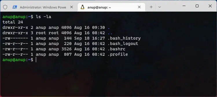 How to Install Linux Terminal on Windows 10 ls-la-wsl-debian