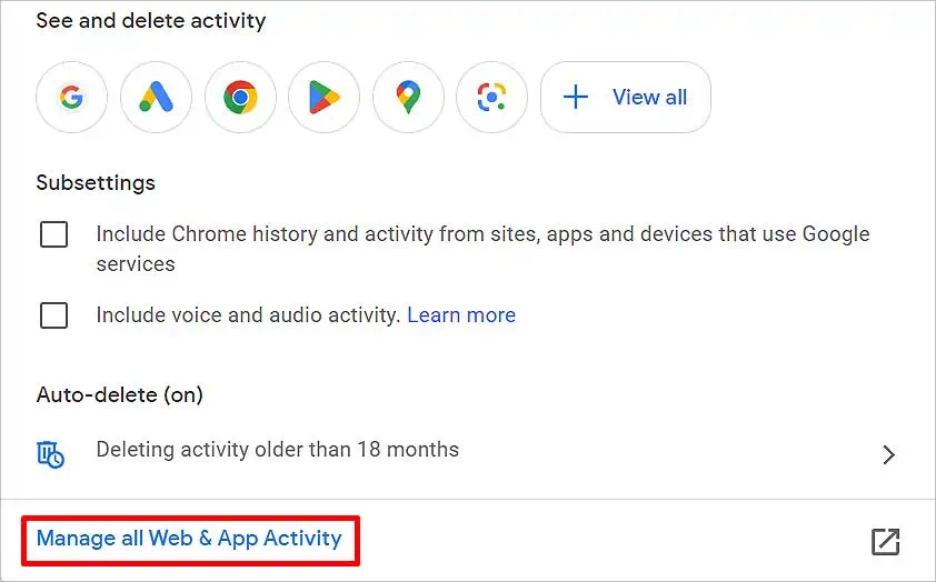 How to View Chrome History by Date? 3 Ways to Do It 26 manage-all-web-and-app-activity