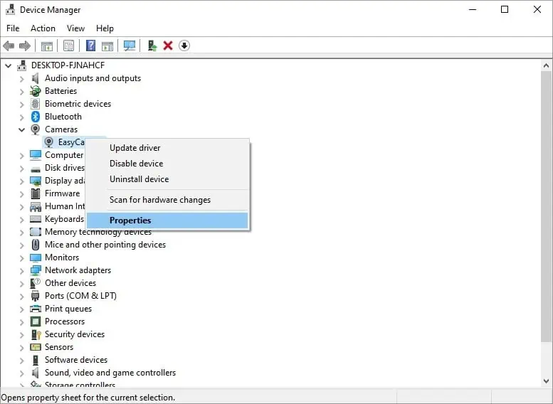 How to Update Camera Driver on Windows 11 properties-of-the-camera-driver