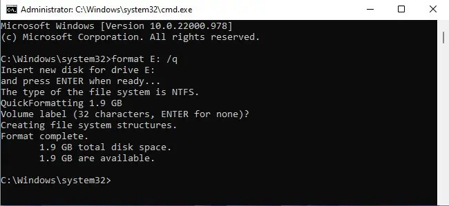 How to Format Hard Drive from Command Prompt 13 quick-format-cmd