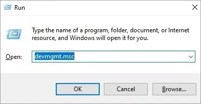How to Update Camera Driver on Windows 9 run-box